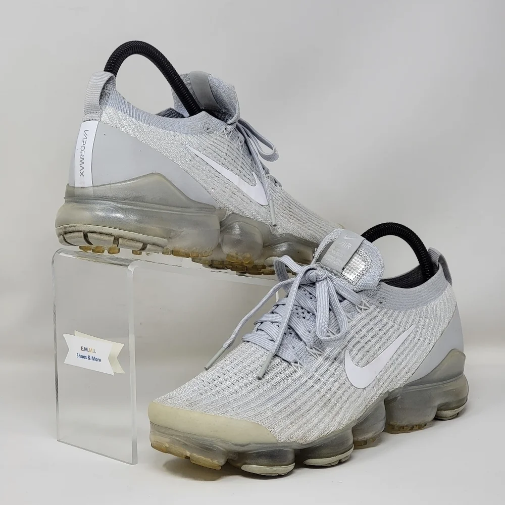 Nike Air Vapormax Flyknit 3  Pure Platinum Shoes Sneakers AJ6910-100 Sz 9 Womens